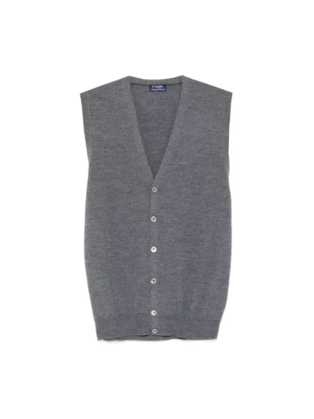 Sweter Barba bez rękawów szary