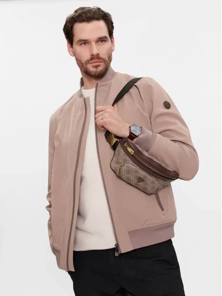 Torbica za okrog pasu﻿ Guess Vezzola Smart Mini Bags HMEVZL bež