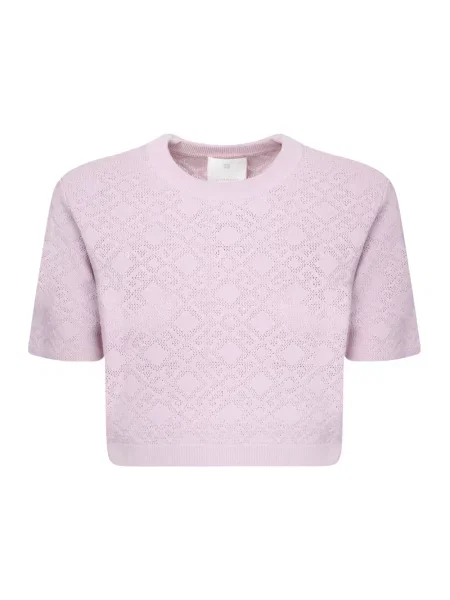 Dzianinowy sweter Givenchy o skróconej długości fioletowy