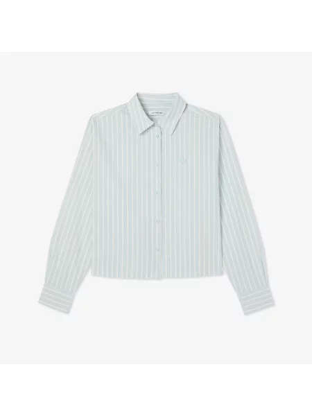 Lacoste Koszula W Paski Relaxed Fit niebieska