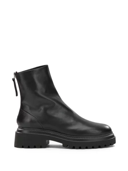 Botine Halmanera din piele chunky negru