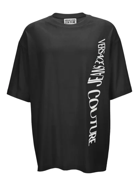 Tricou Versace Jeans Couture scurt negru