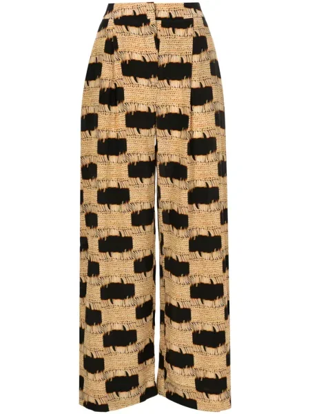 Jedwabne spodnie Lenny Niemeyer z nadrukiem żółte