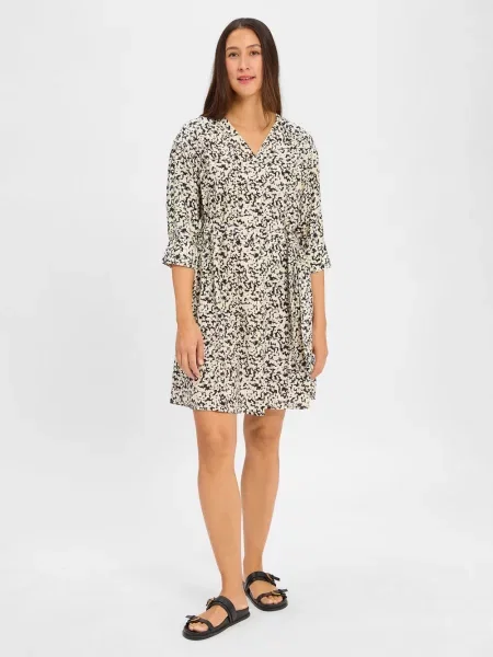 Msch Copenhagen Sukienka z bluzką MSCHJusia Kobiety beżowy|wielokolorowy wzorzysty S beżowa