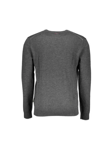 Dzianinowy sweter Napapijri z długim rękawem szary