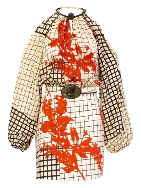 Rochie mini Silvia Tcherassi cu imagine cu imprimeu geometric de costum