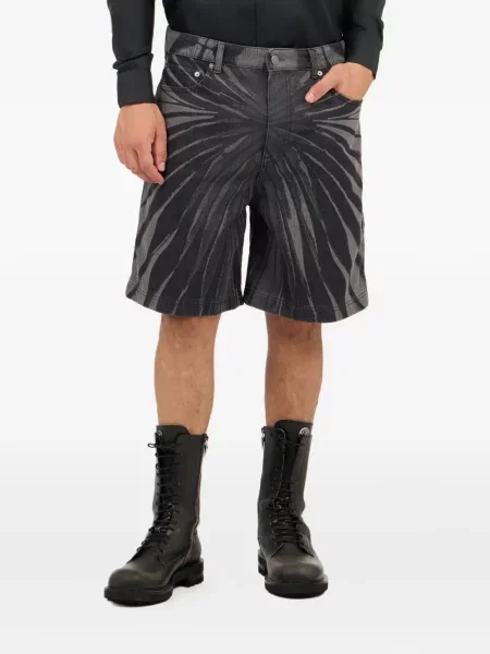 Pantaloni scurți din denim Roberto Cavalli negru