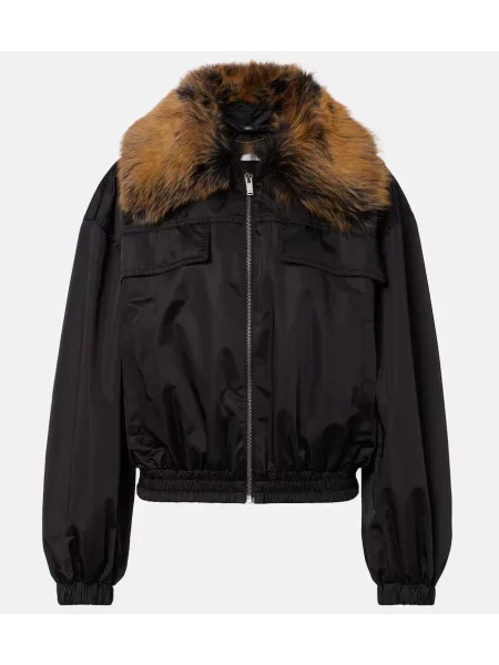 Geacă Saint Laurent din piele de oaie negru