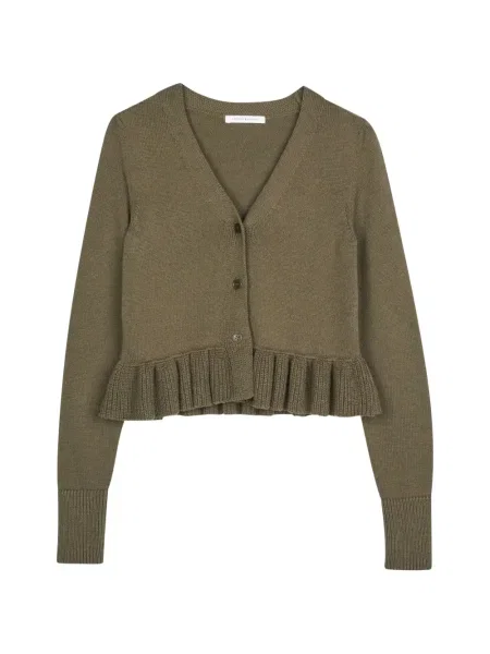 Cardigan Cecilie Bahnsen cu volane verde