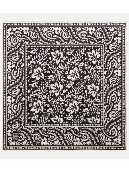 Fular Toteme de mătase cu imagine negru