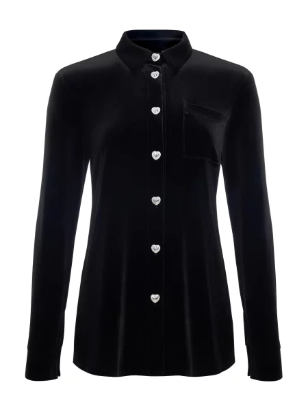 Serena Silueta Blúzka Velvet Shirt' čierna