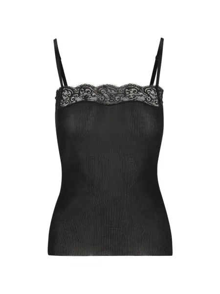 Top Saint Laurent din dantelă negru