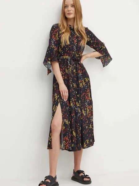 MAX&Co. rochie midi evazati negru