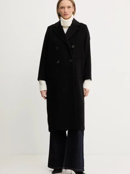 Plašč z dodatkom volne Weekend Max Mara ZUFOLO črna