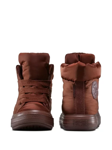Top Converse s vezicama s čipkom smeđa