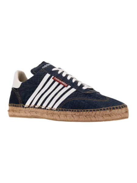 Espadryle Dsquared2 skórzane niebieskie
