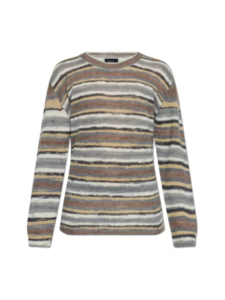 Sweter A.p.c. wełniany w paski z paskiem