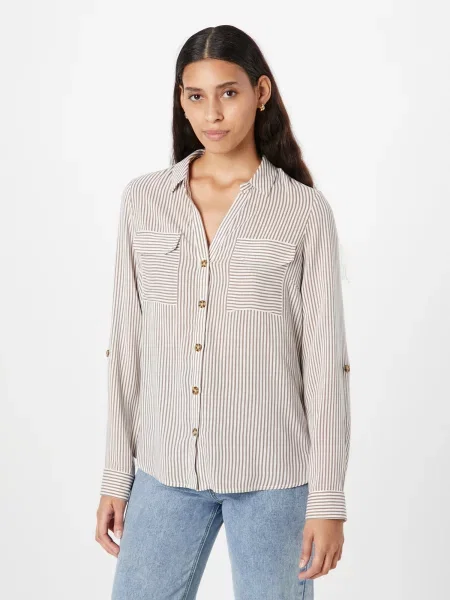 VERO MODA Bluză BUMPY maro alb