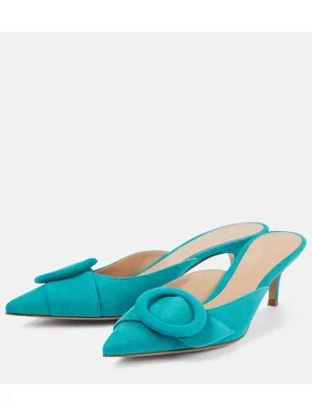 Papuci tip mules Gianvito Rossi din piele de căprioară