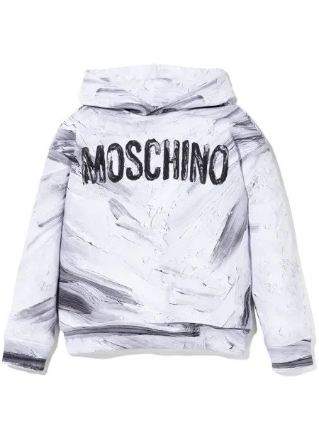 Bluza z kapturem dziecięca Moschino biała