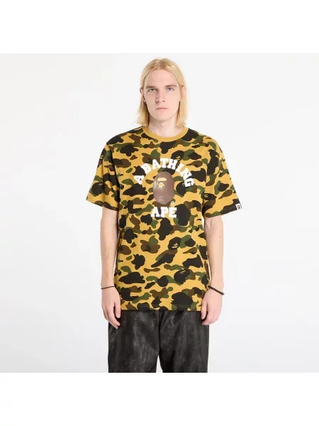Tricou A BATHING APE Camo College Tee UNISEX Yellow M galben
