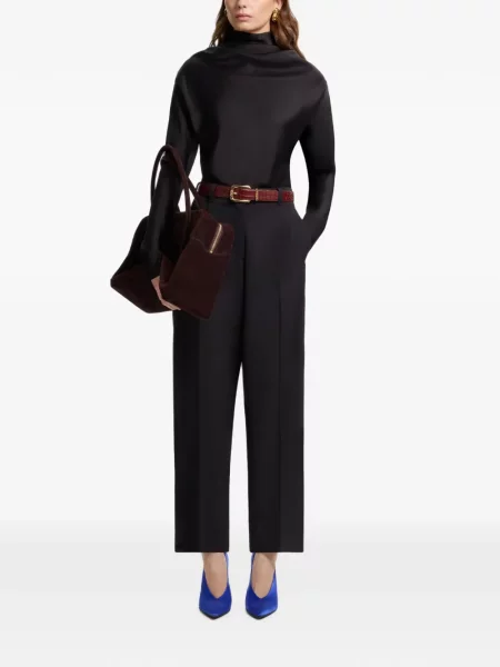 Lung top Elie Saab drapat negru