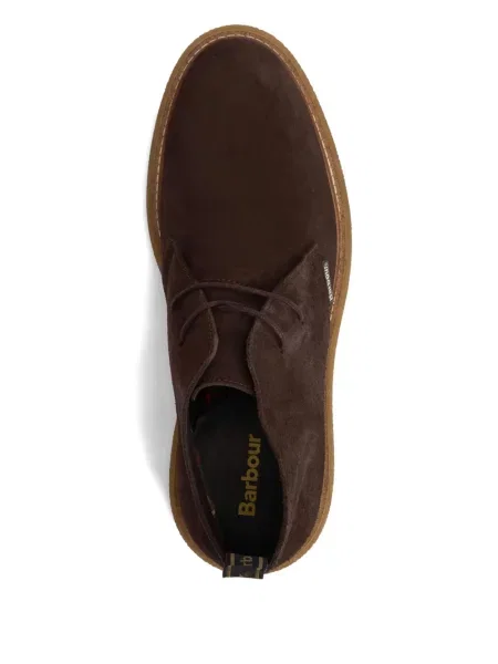 Botine Barbour cu șireturi din piele de căprioară maro