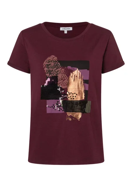 MORE & MORE Tricou galben / burgundy roșu