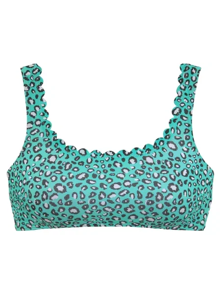 LASCANA Sutien costum de baie gri / verde mentă negru