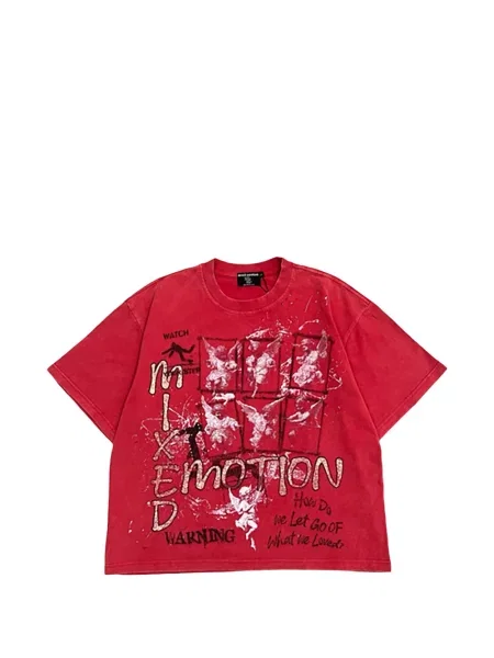 Tricou Mixed Emotion cu imagine roșu