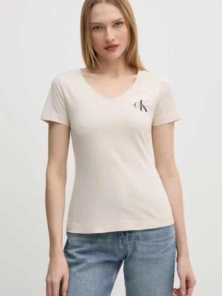 Тениска Calvin Klein Jeans 2 броя бежово черно