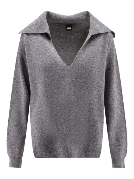 Pulover Boss din dantelă gri