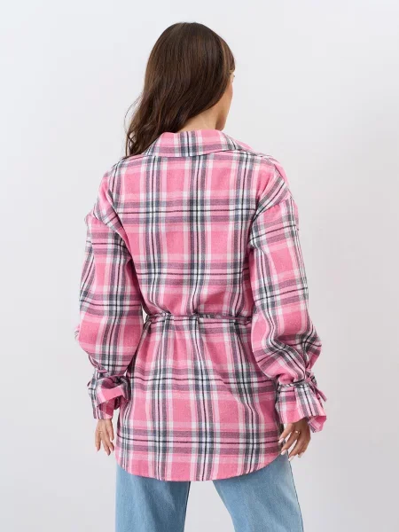 Сорочка ISSA Plus комбінований верх рожевий