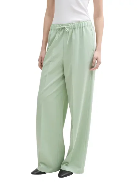 TOM TAILOR DENIM Pantaloni cu dungă mentă verde