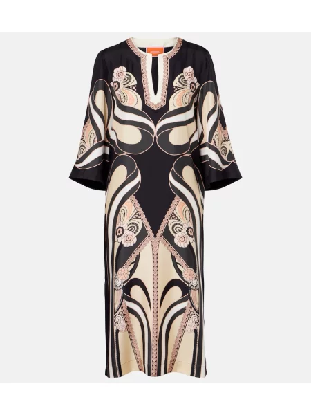 Rochie La Doublej de mătase cu imagine negru