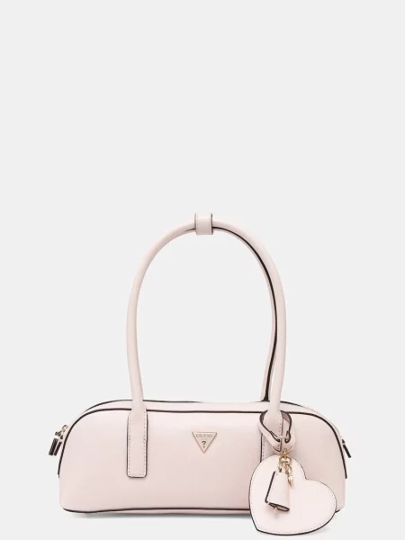 Guess torebka bagietka z imitacji skóry ISOBEL różowa
