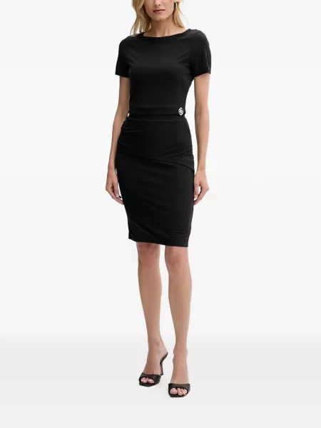Tricou cu nervuri Guess negru