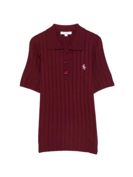 Tricou polo Sporty & Rich tricotate roșu