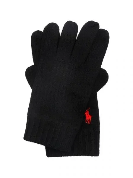 POLO RALPH LAUREN de lână mănuși negru