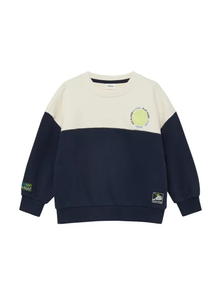 S.Oliver Sweater majica mornarsko plava bijela