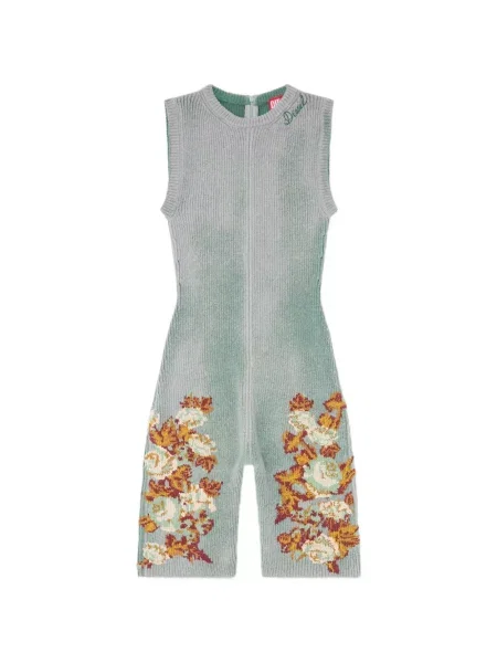 Salopetă Diesel cu model floral din jacard albastru