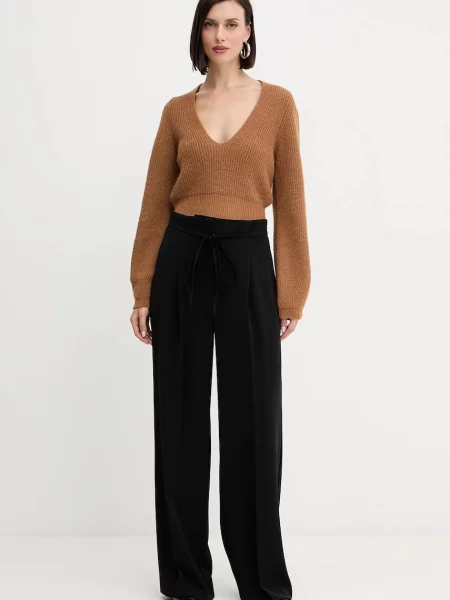 Twinset sweter z wełną brązowy
