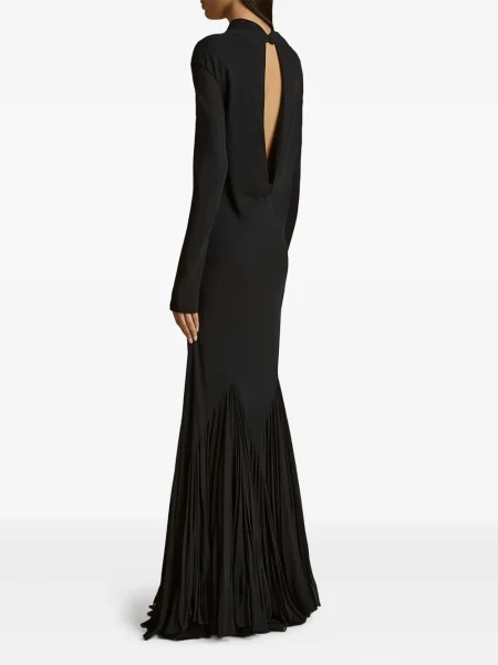 Rochie Khaite de mătase plisată de costum negru