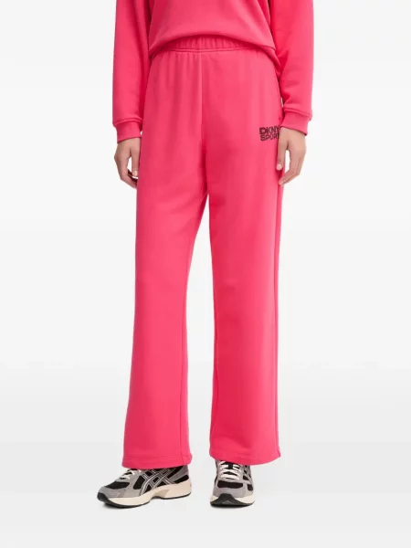 Pantaloni Dkny alergare cu autograf roz