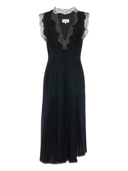 Rochie midi Maison Margiela din dantelă până la genunchi de costum negru