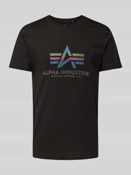 Koszulka Alpha Industries Basic Rainbow Reflective black czarna