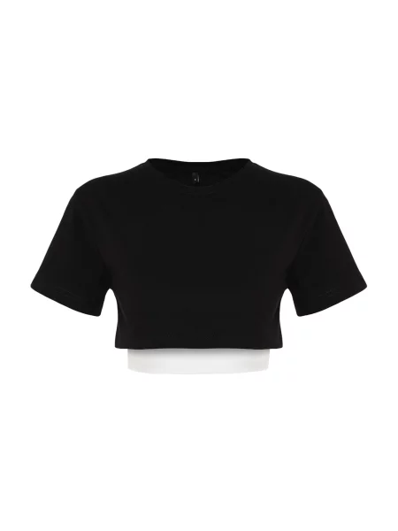 Trendyol Tricou negru alb