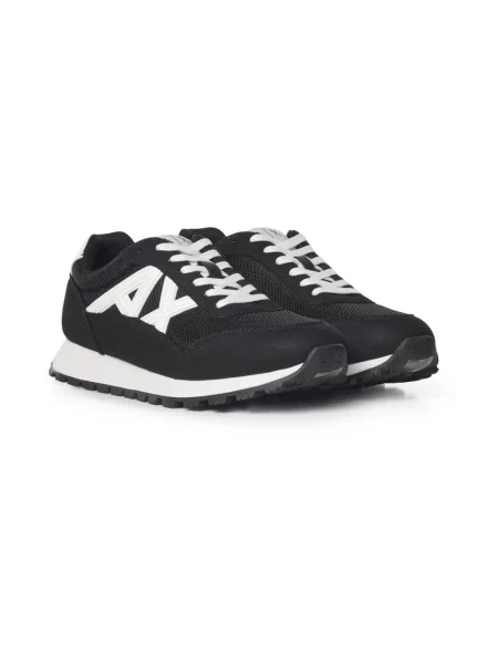 Sneakersy Armani Exchange z siateczki czarne