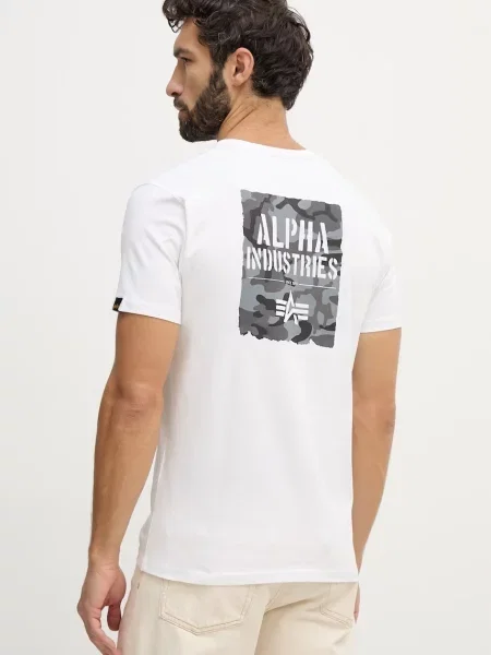 Alpha Industries t-shirt Camo Print biała