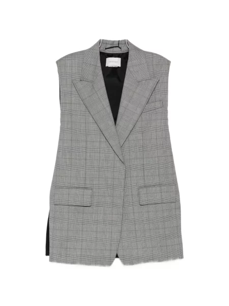 Vestă Sportmax fără mâneci în carouri alb